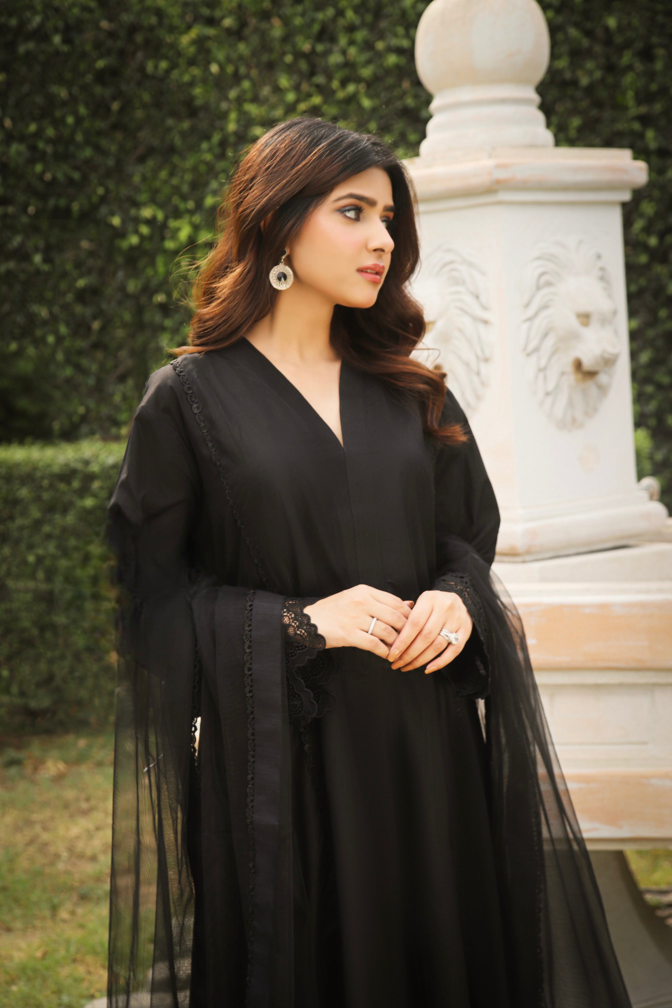 Black Cotton Lawn 3-Piece